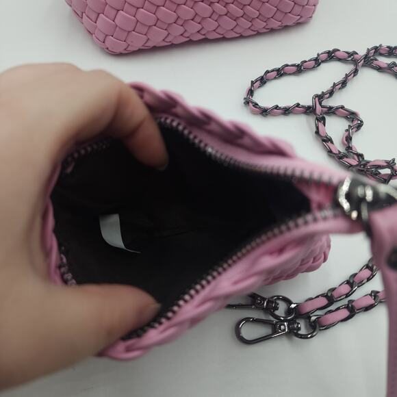 JINMANXUE Small Hand Woven Shoulder Crossbody Bag in Mauve - Picture 6 of 12